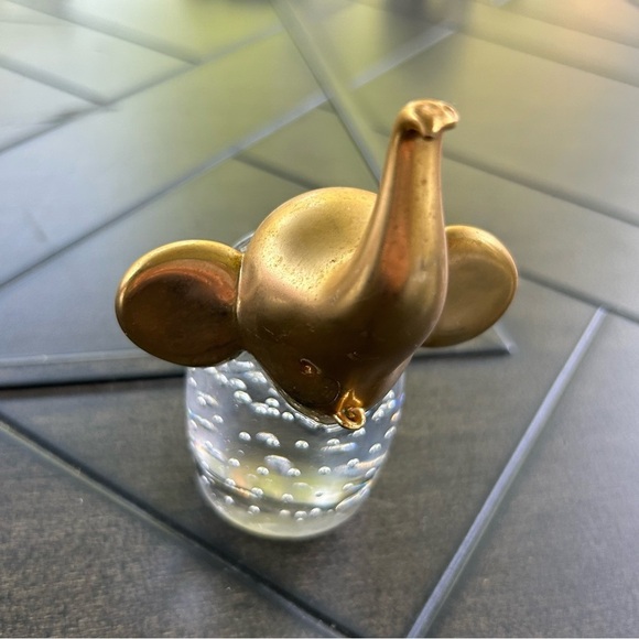 MCM Handmade Brass with glass mixed media sculpture figure 4" RARE - Picture 4 of 8